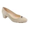 Ballerine Mia nubuck beige à pression