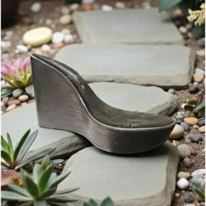 Semelle compensée haute noire