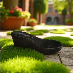 Semelle compensée basse noire